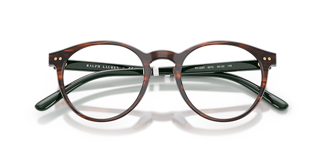 PH2297 Shiny Striped Brown AcetateEyeglass Frames for Glasses Direct, Closed View