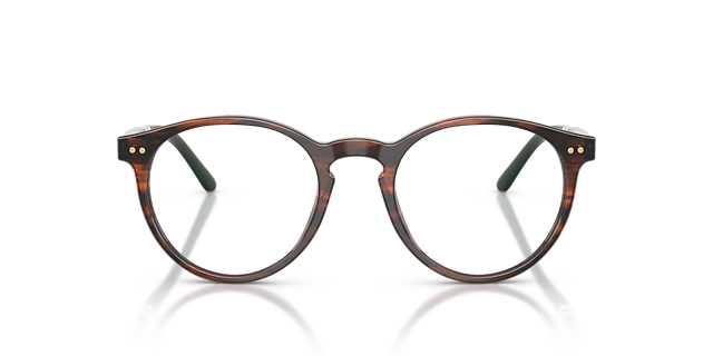 PH2297 Shiny Striped Brown AcetateEyeglass Frames for Glasses Direct, Front View