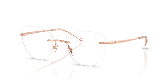 HC5185 Shiny Rose Gold MetalEyeglass Frames for Glasses Direct, Angle View