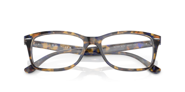 RB5428 Yellow & Blue Havana AcetateEyeglass Frames for Glasses Direct, Closed View