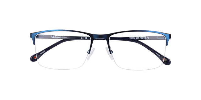Cu4016 Blue MetalEyeglass Frames for Glasses Direct, Closed View