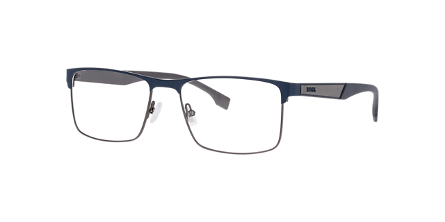 BOSS 1829 Blue Matte MetalEyeglass Frames for Glasses Direct, Angle View