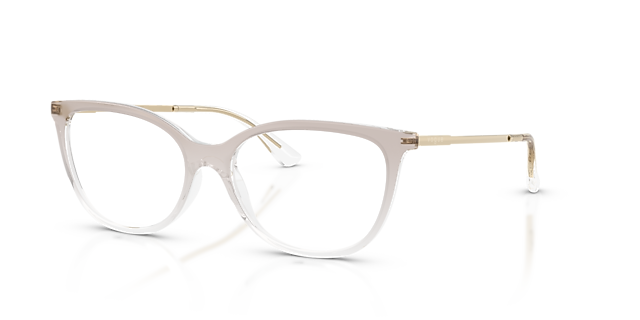 VO5673 Transparent Gradient Brown PlasticEyeglass Frames for Glasses Direct, Angle View