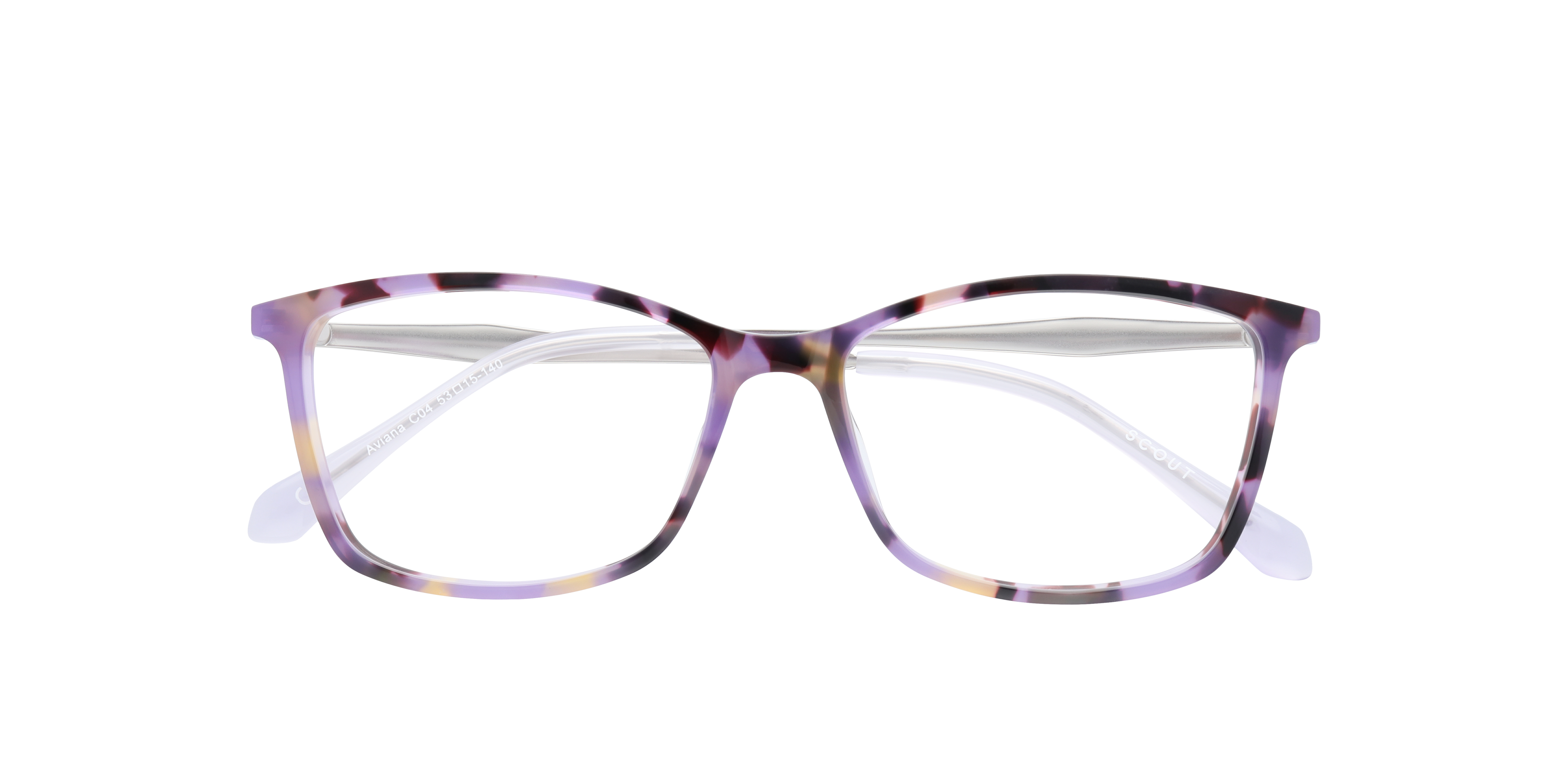 Aviana Purple Havana & Silver AcetateEyeglass Frames for Glasses Direct, Closed View