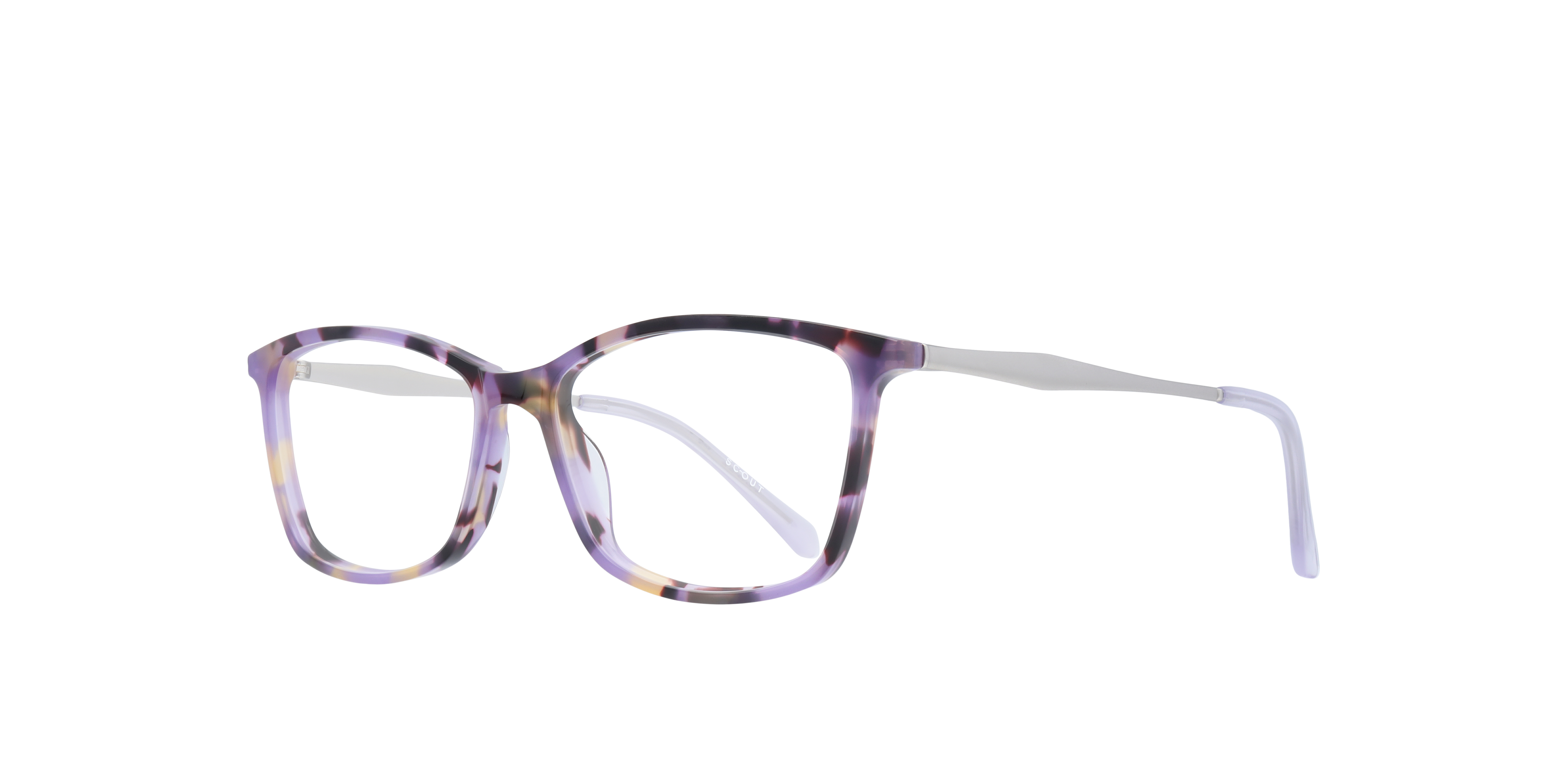 Aviana Purple Havana & Silver AcetateEyeglass Frames for Glasses Direct, Angle View