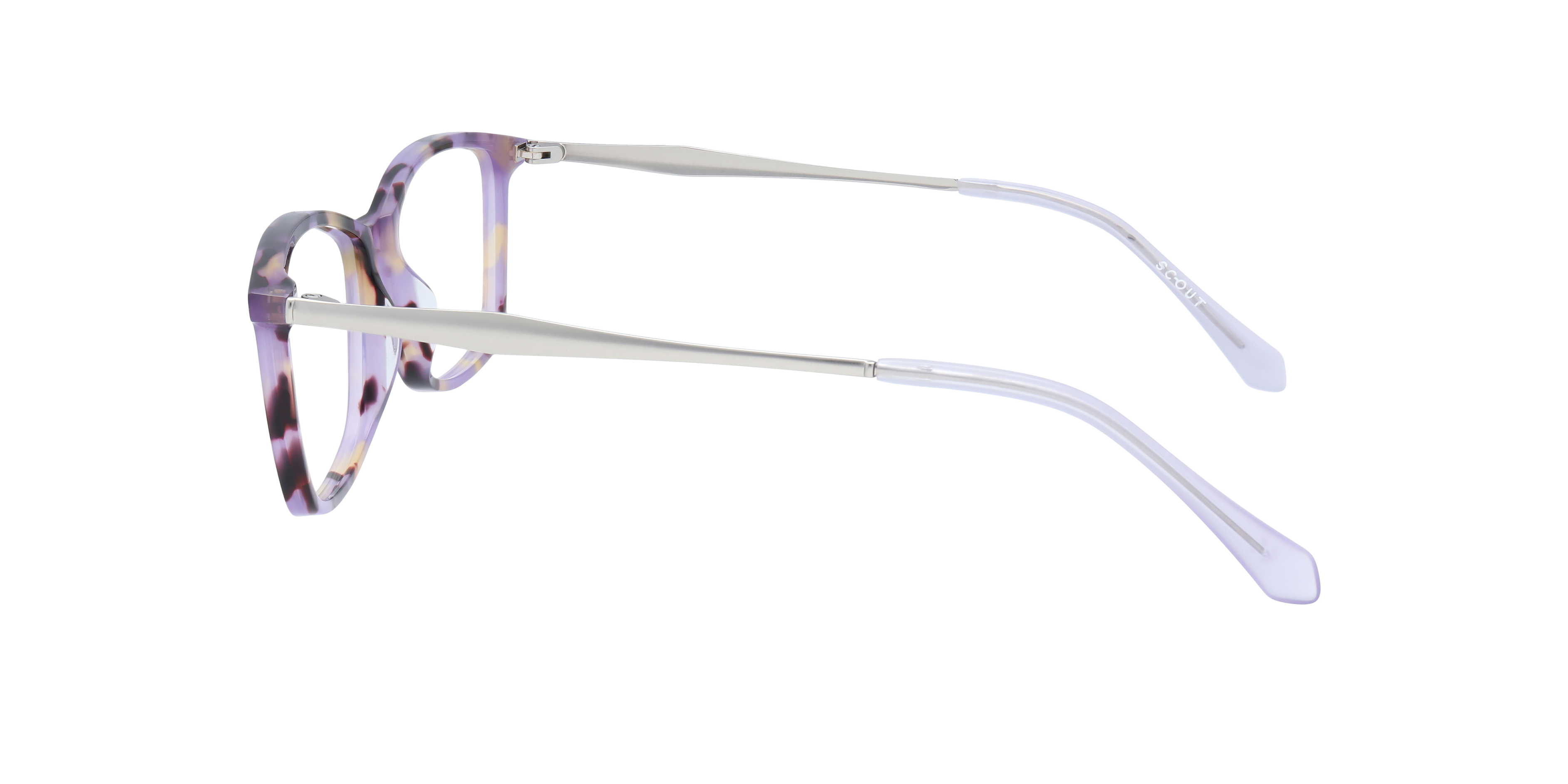Aviana Purple Havana & Silver AcetateEyeglass Frames for Glasses Direct, Side View