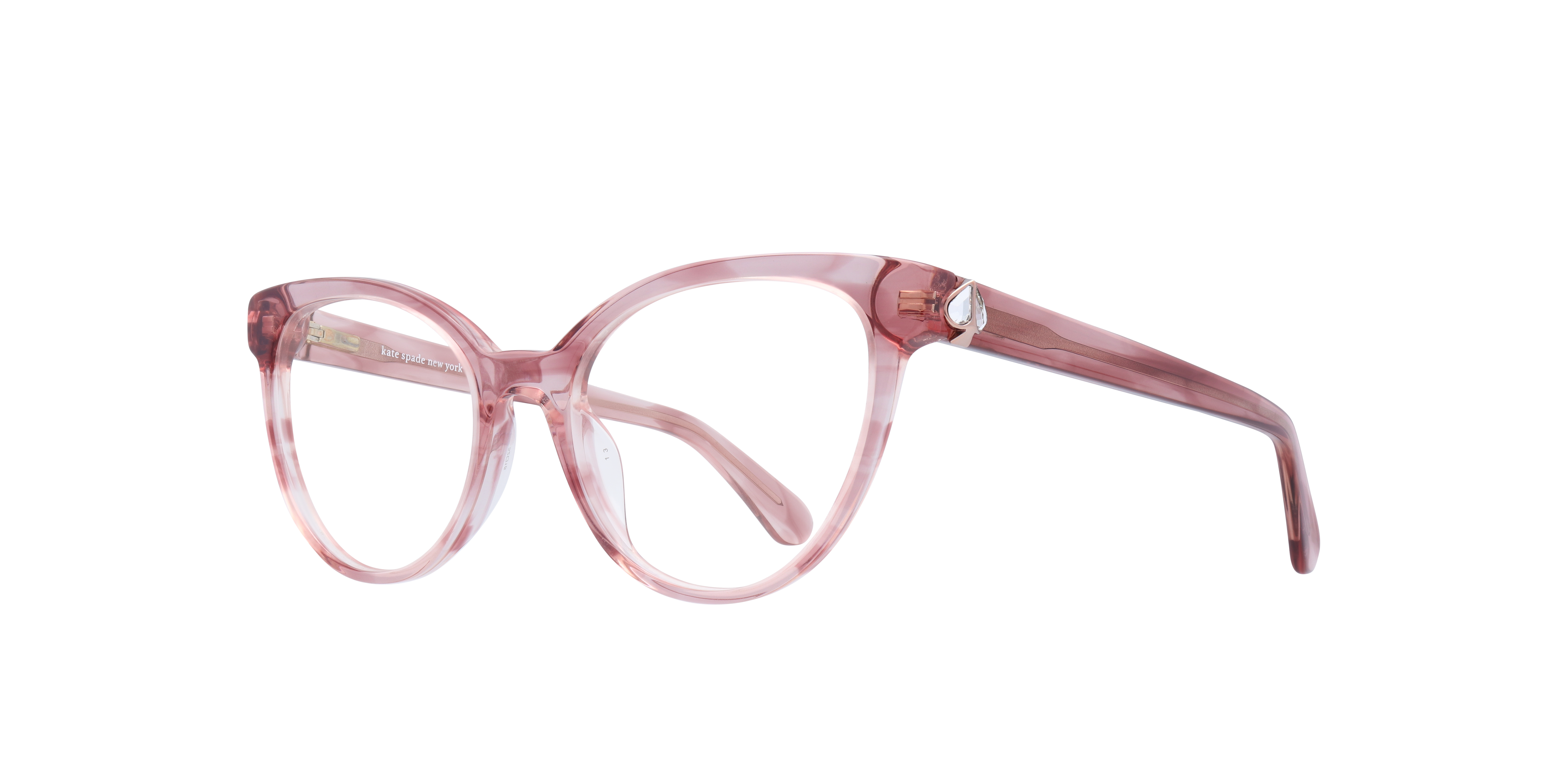 Xandra Pink AcetateEyeglass Frames for Glasses Direct, Angle View