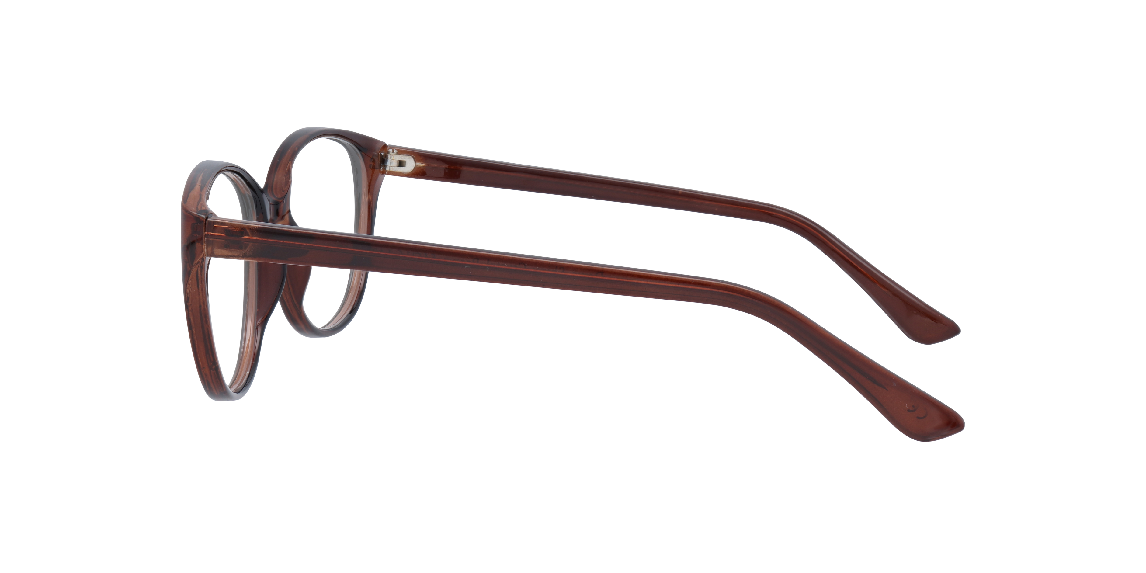 Dawn Brown PlasticEyeglass Frames for Glasses Direct, Side View