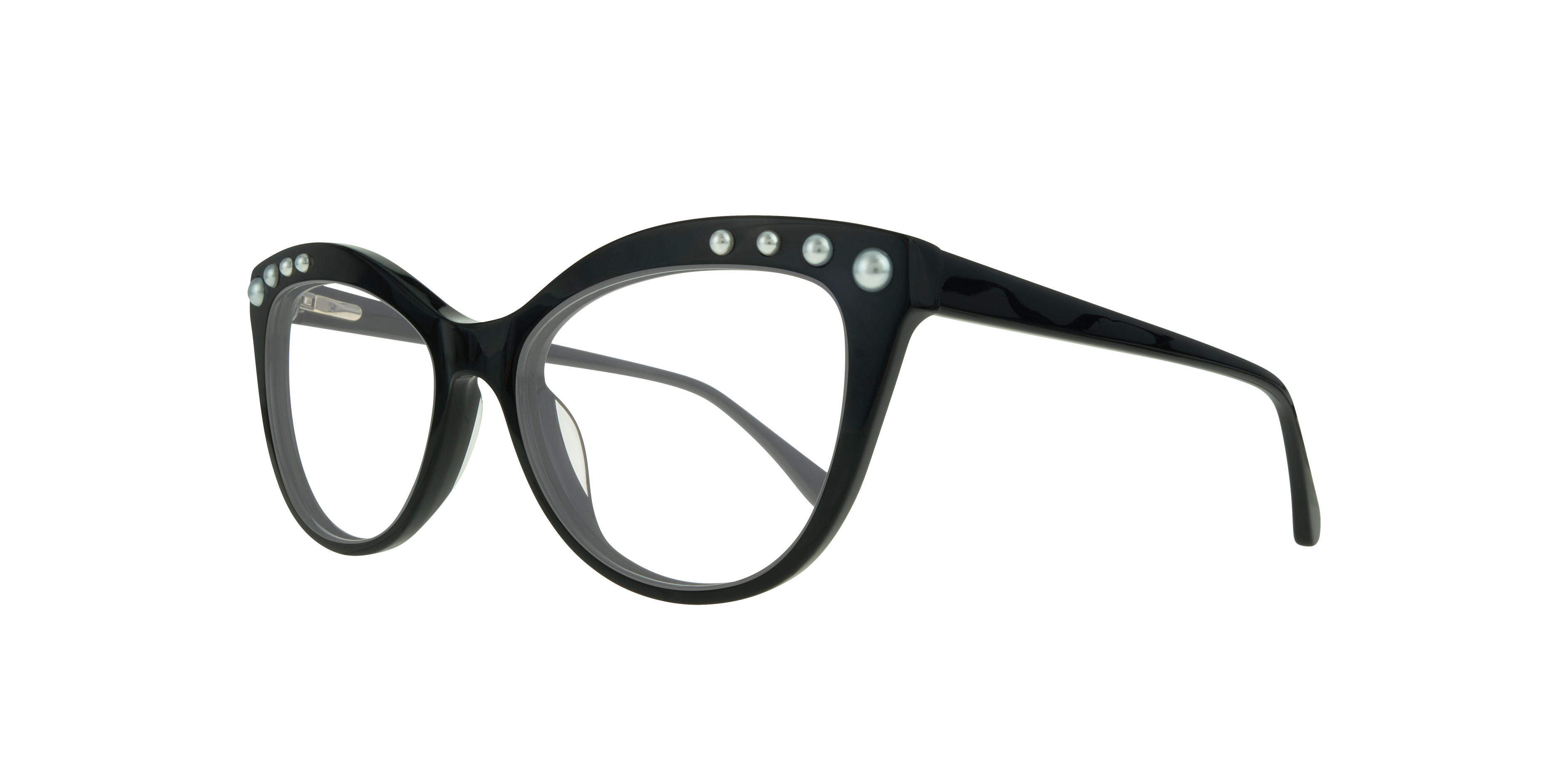 Khloe Black AcetateEyeglass Frames for Glasses Direct, Angle View