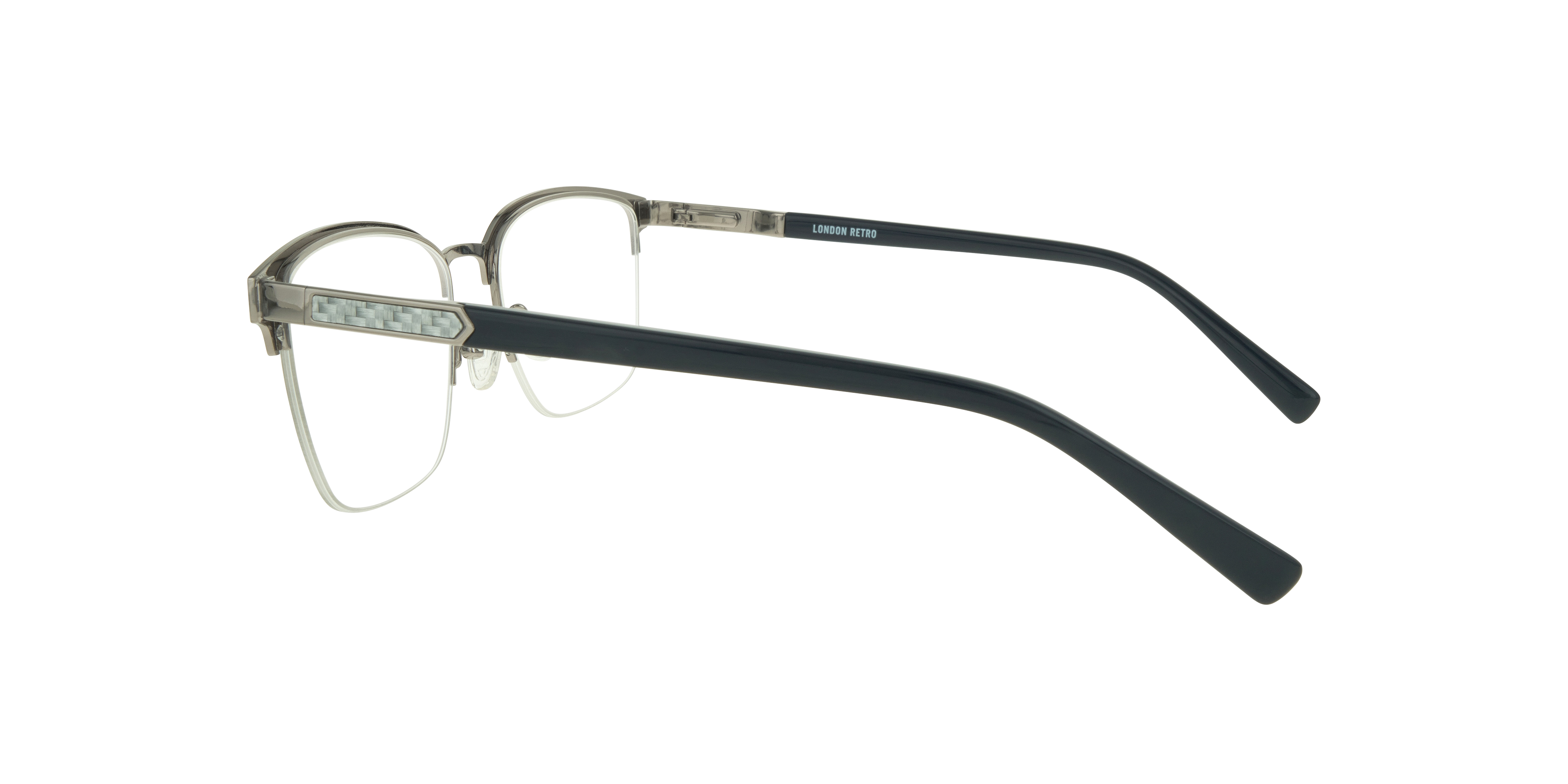 Kevin Matte Blue & Gunmetal MetalEyeglass Frames for Glasses Direct, Side View