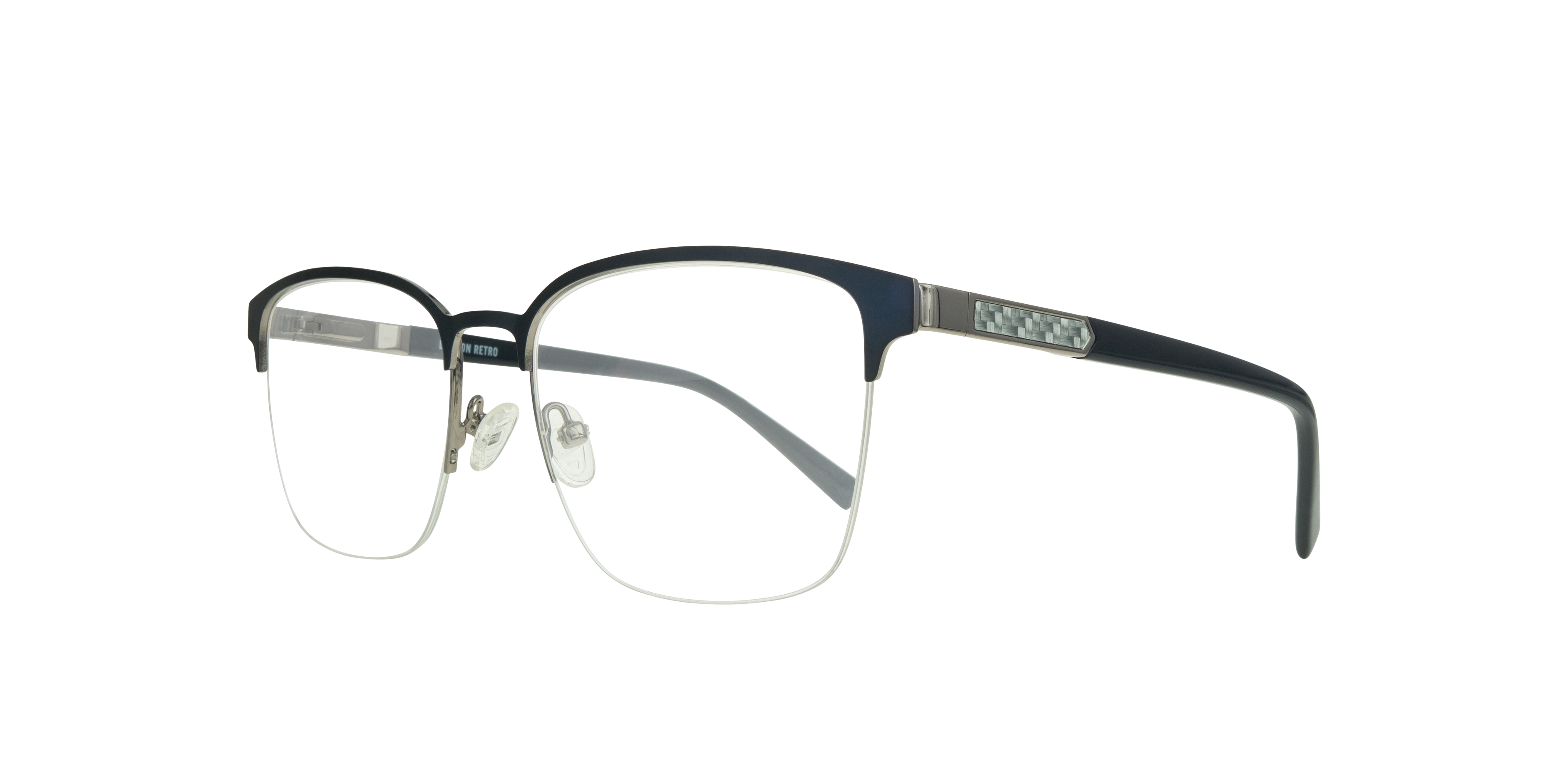 Kevin Matte Blue & Gunmetal MetalEyeglass Frames for Glasses Direct, Angle View