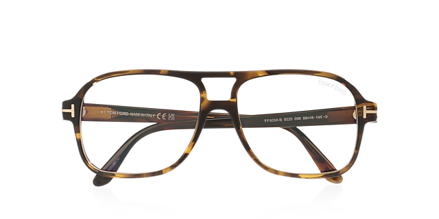 FT6058-B Tortoise Clear AcetateEyeglass Frames for Glasses Direct, Closed View