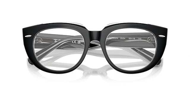 RB5586 Black On Transparent AcetateEyeglass Frames for Glasses Direct, Closed View