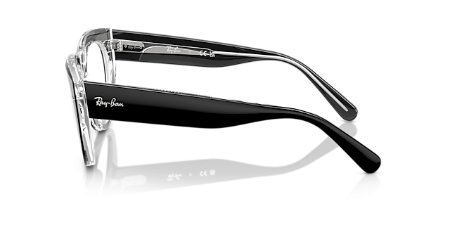RB5586 Black On Transparent AcetateEyeglass Frames for Glasses Direct, Side View