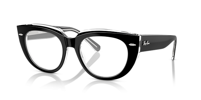 RB5586 Black On Transparent AcetateEyeglass Frames for Glasses Direct, Angle View