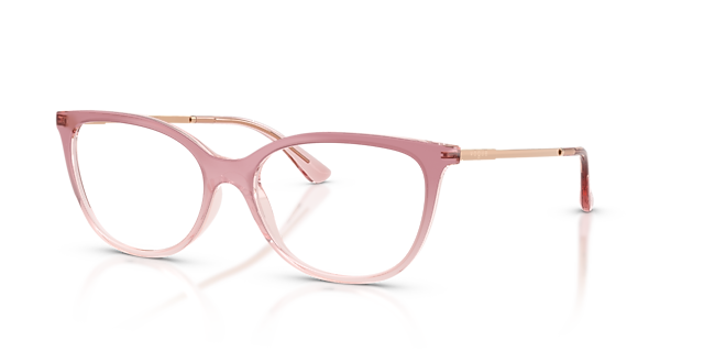 VO5673 Gradient Pink & Transparent Pink PlasticEyeglass Frames for Glasses Direct, Angle View