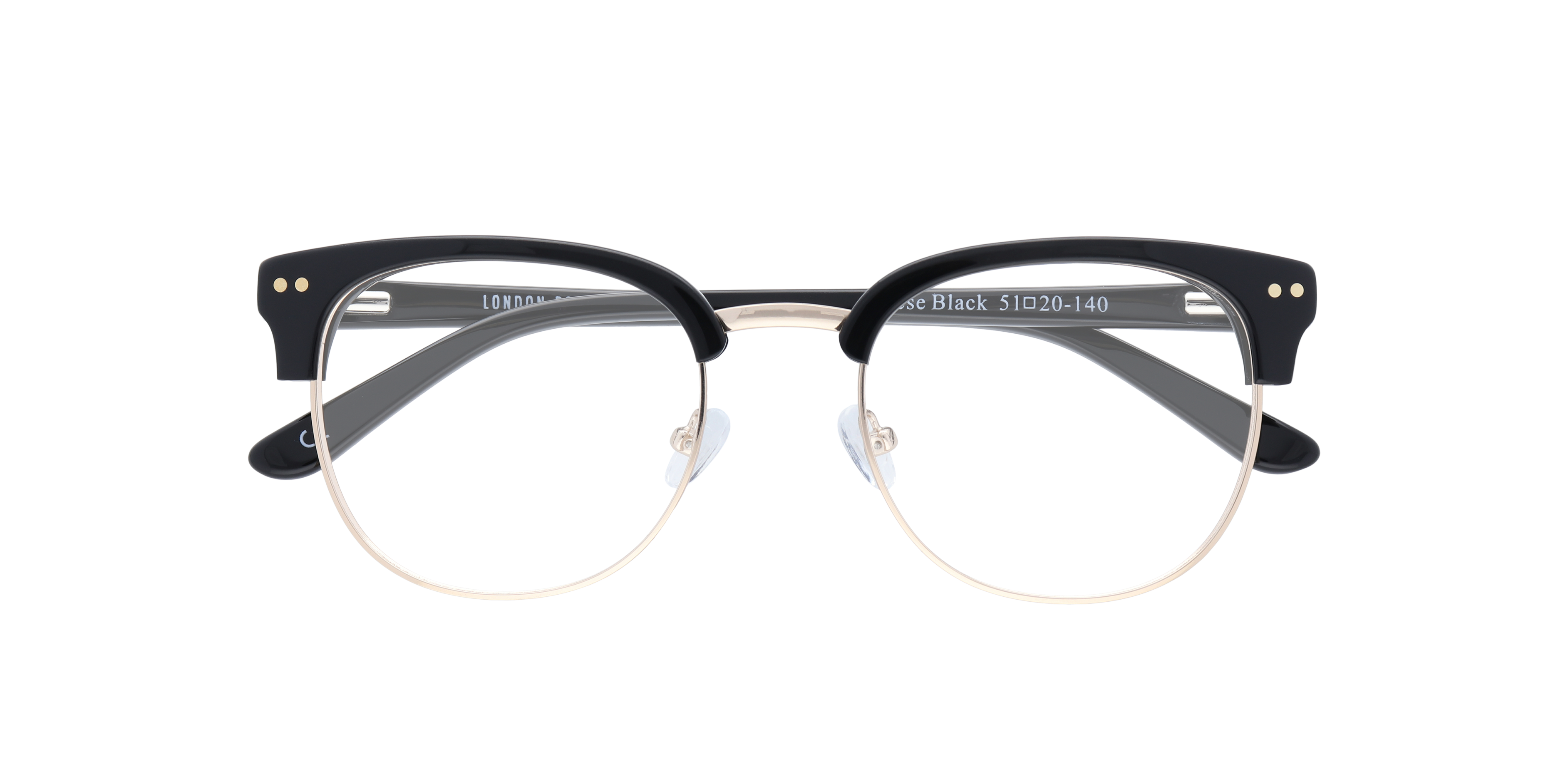 Reese Black MetalEyeglass Frames for Glasses Direct, Closed View