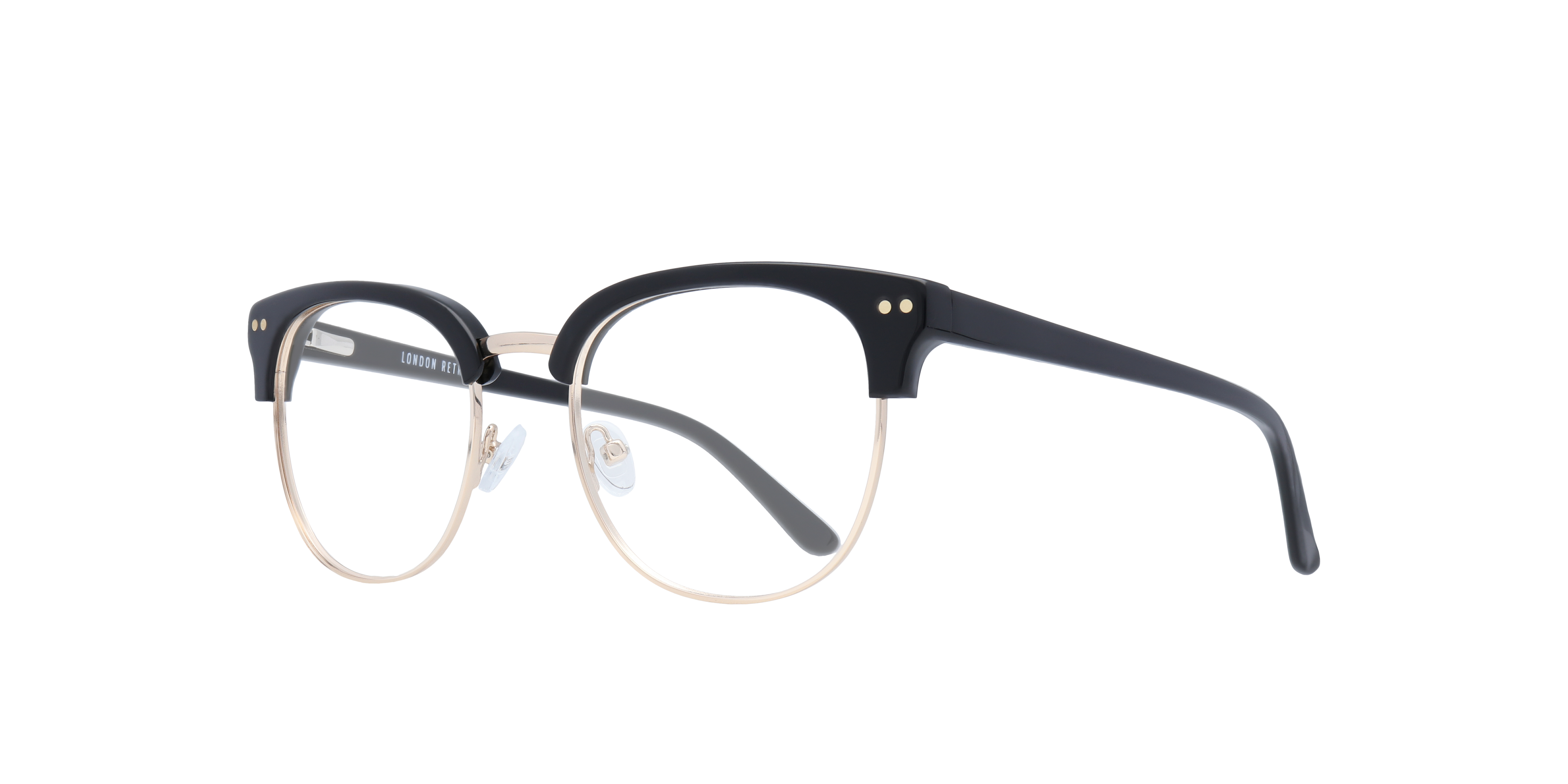 Reese Black MetalEyeglass Frames for Glasses Direct, Angle View