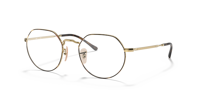 RB6465 Havana On Gold MetalEyeglass Frames for Glasses Direct, Angle View