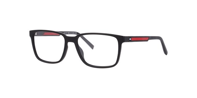 TH 2206 Black Red PlasticEyeglass Frames for Glasses Direct, Angle View