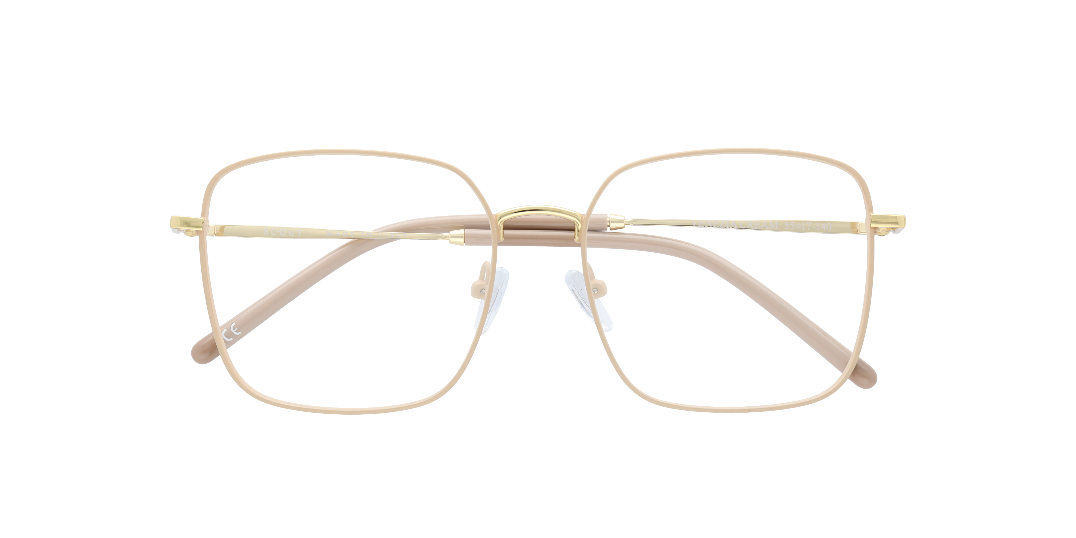 Venezia Cream MetalEyeglass Frames for Glasses Direct, Closed View