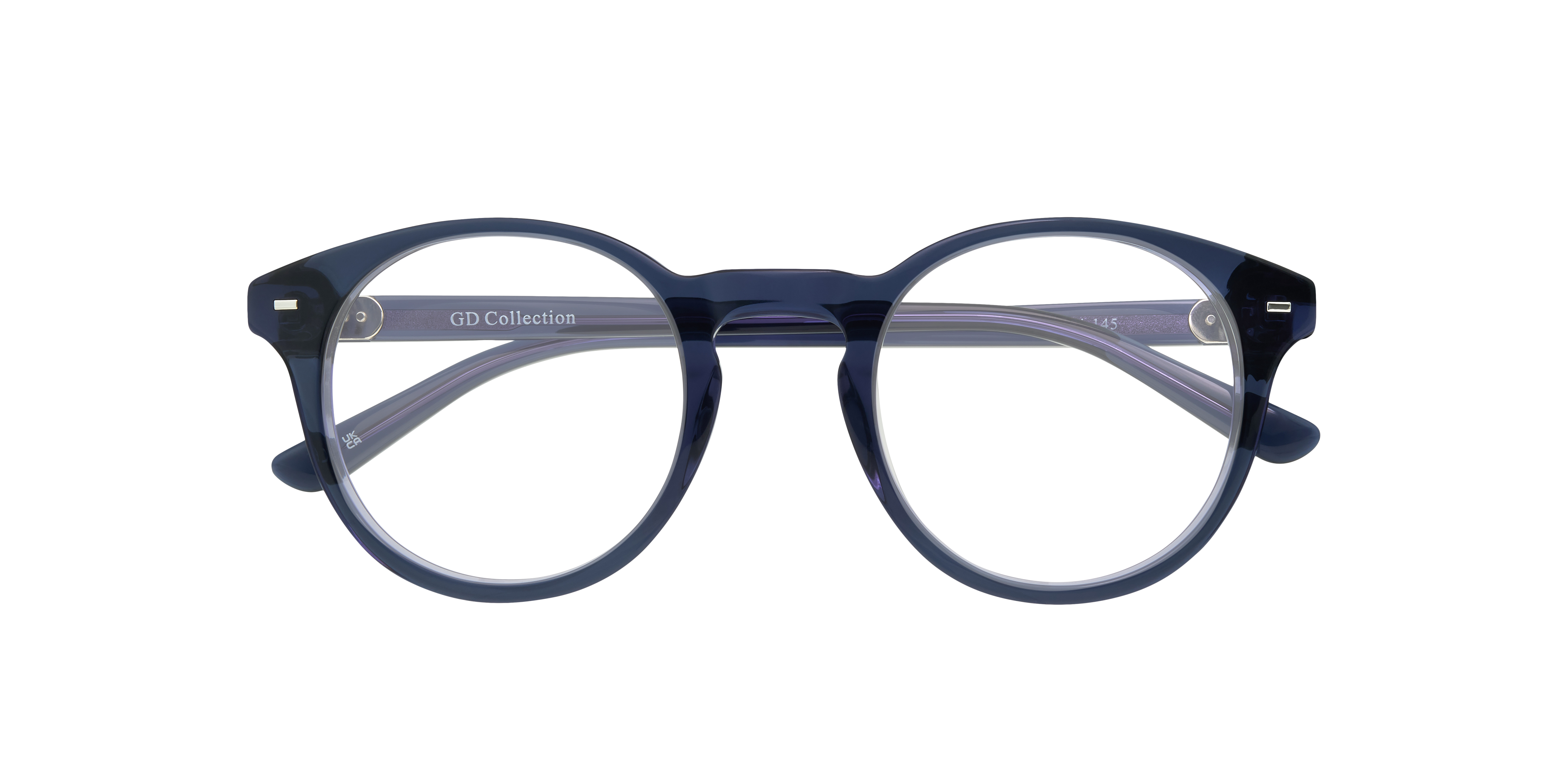 June Dark Crystal Blue AcetateEyeglass Frames for Glasses Direct, Closed View
