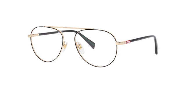 LV 1099 Gold Black MetalEyeglass Frames for Glasses Direct, Angle View