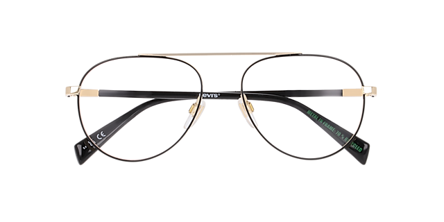 LV 1099 Gold Black MetalEyeglass Frames for Glasses Direct, Closed View