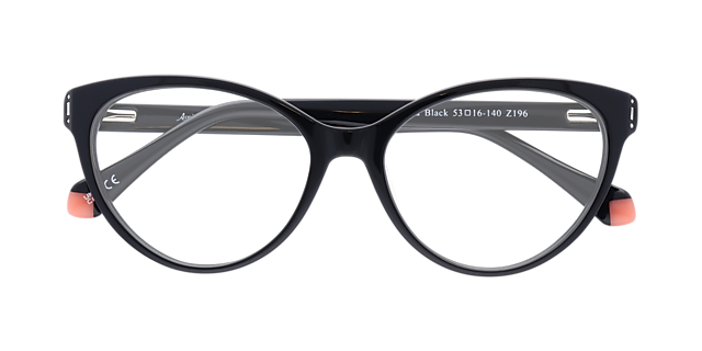 Greta Black AcetateEyeglass Frames for Glasses Direct, Closed View