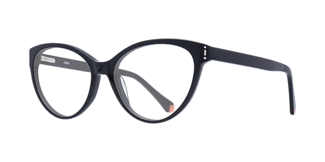 Greta Black AcetateEyeglass Frames for Glasses Direct, Angle View