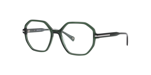 New Barnet Transparent Green AcetateEyeglass Frames for Glasses Direct, Angle View
