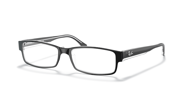 RB5114 Black On Transparent AcetateEyeglass Frames for Glasses Direct, Angle View