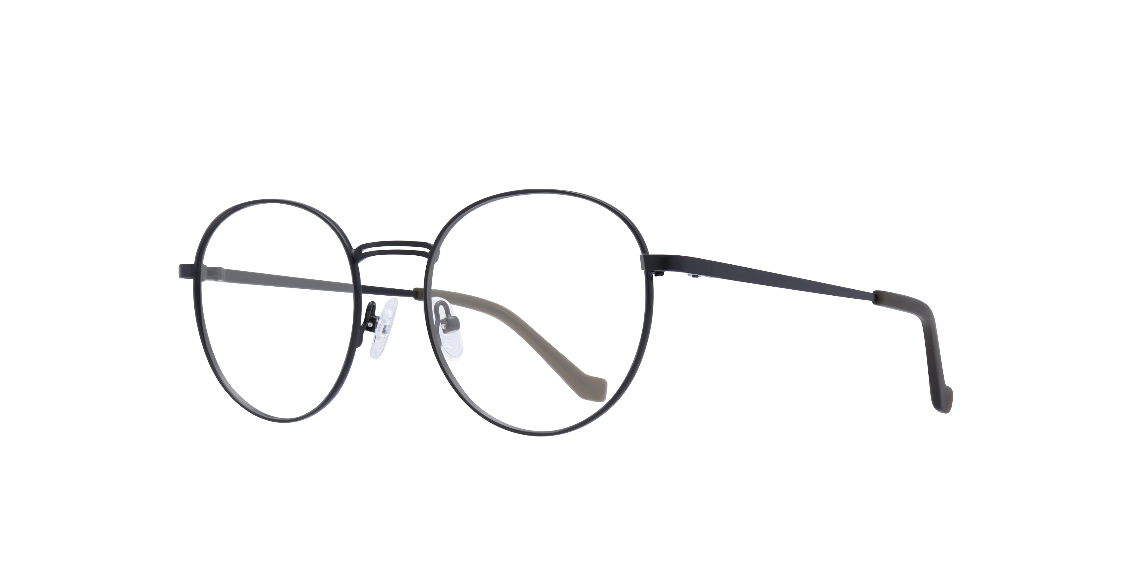 Franky Matte Black MetalEyeglass Frames for Glasses Direct, Angle View
