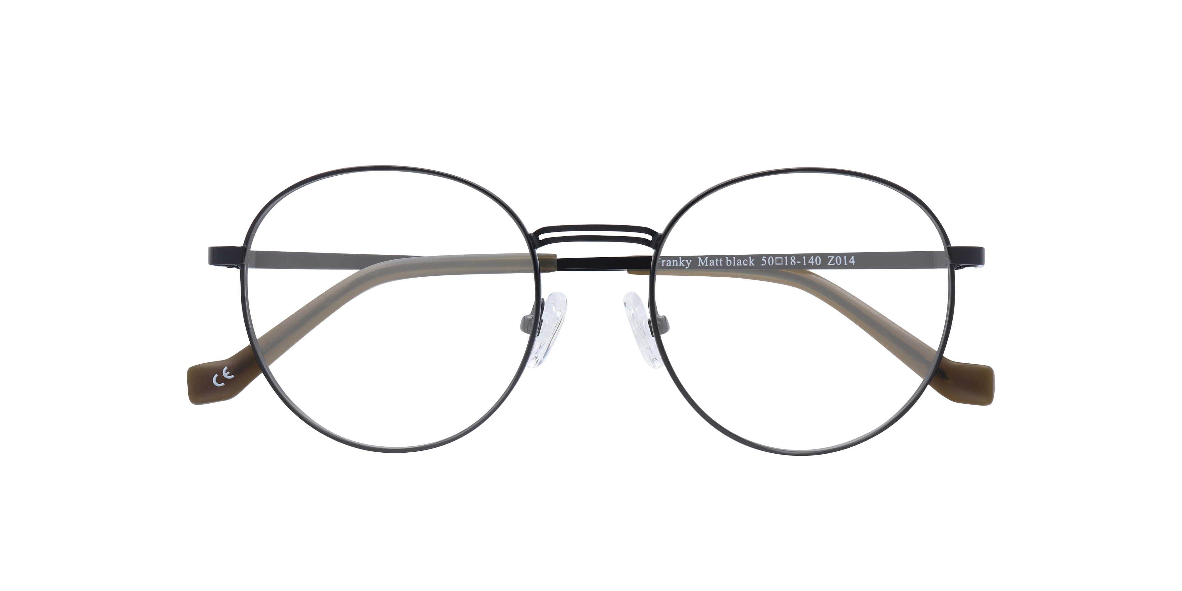 Franky Matte Black MetalEyeglass Frames for Glasses Direct, Closed View