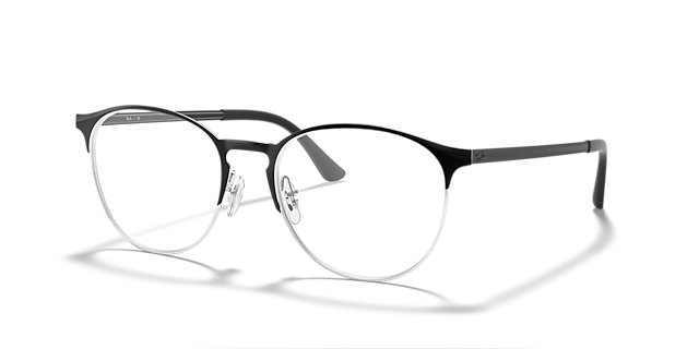 RB6375 Black On Silver MetalEyeglass Frames for Glasses Direct, Angle View