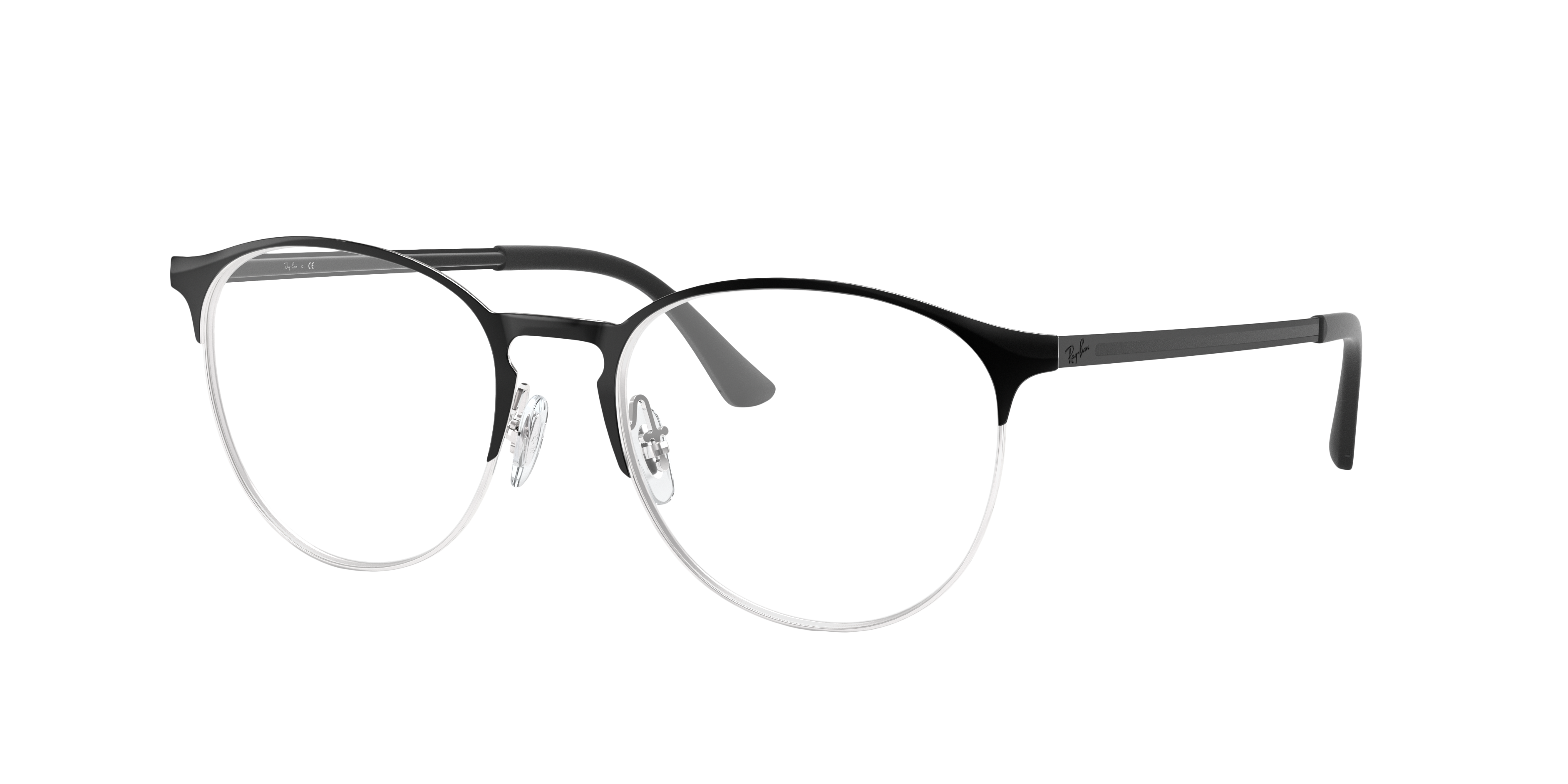 RB6375 Black On Silver MetalEyeglass Frames for Glasses Direct, Angle View