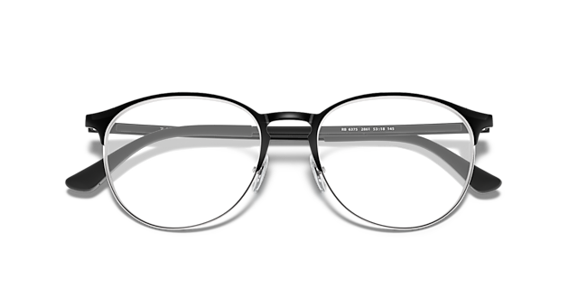 RB6375 Black On Silver MetalEyeglass Frames for Glasses Direct, Closed View