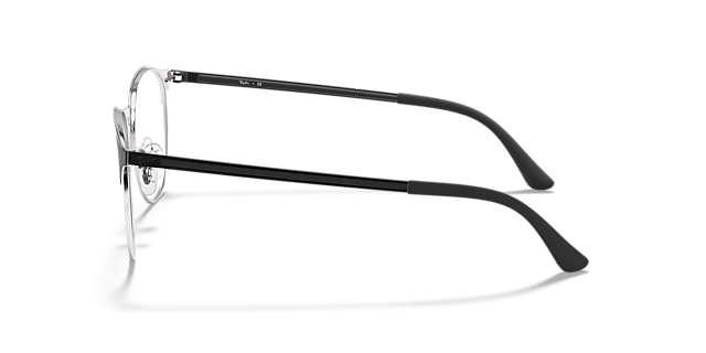 RB6375 Black On Silver MetalEyeglass Frames for Glasses Direct, Side View