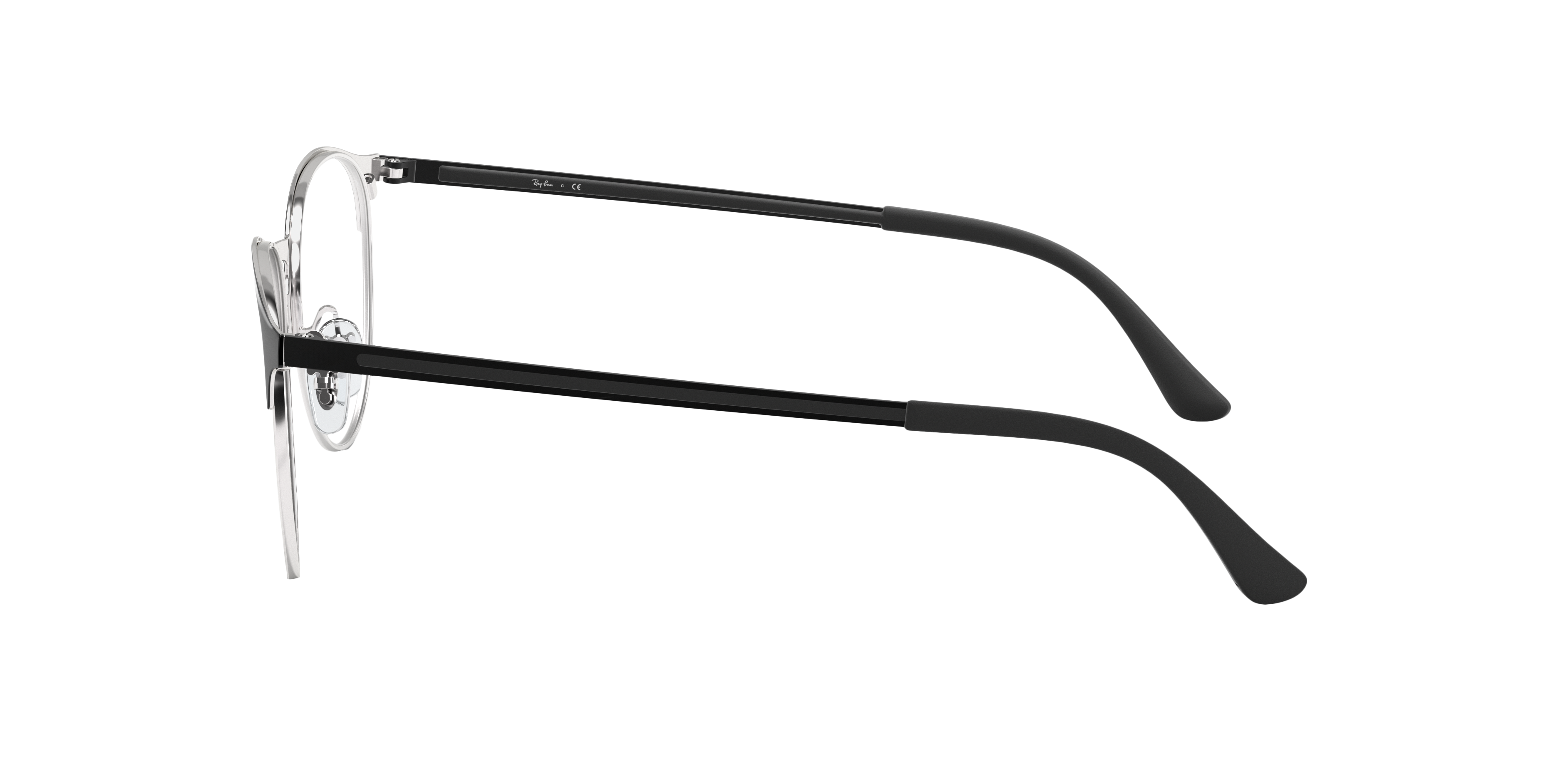 RB6375 Black On Silver MetalEyeglass Frames for Glasses Direct, Side View