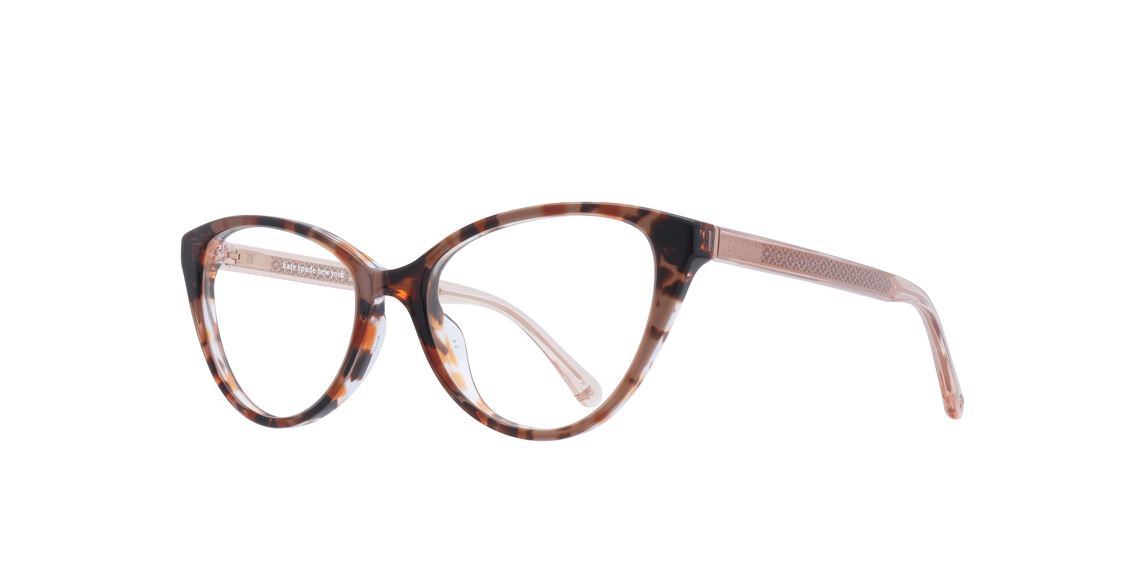 Novalee Tortoise Pink PlasticEyeglass Frames for Glasses Direct, Angle View