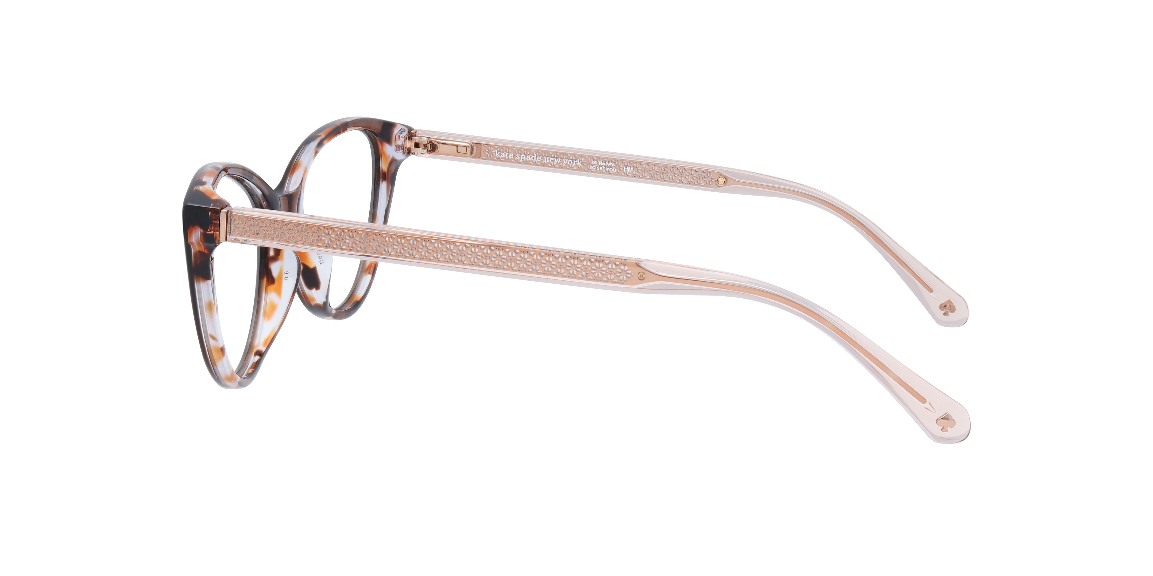 Novalee Tortoise Pink PlasticEyeglass Frames for Glasses Direct, Side View