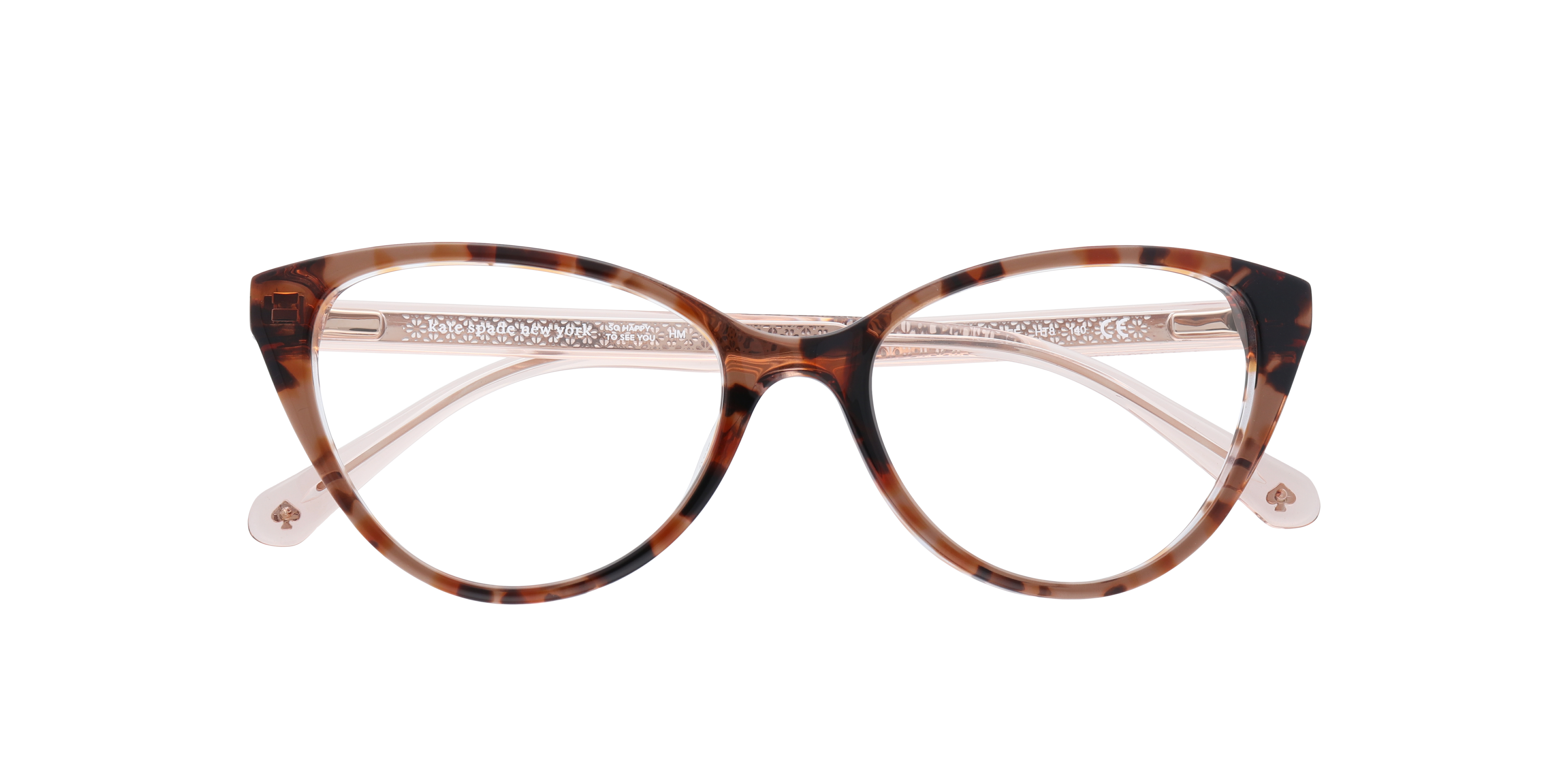 Novalee Tortoise Pink PlasticEyeglass Frames for Glasses Direct, Closed View