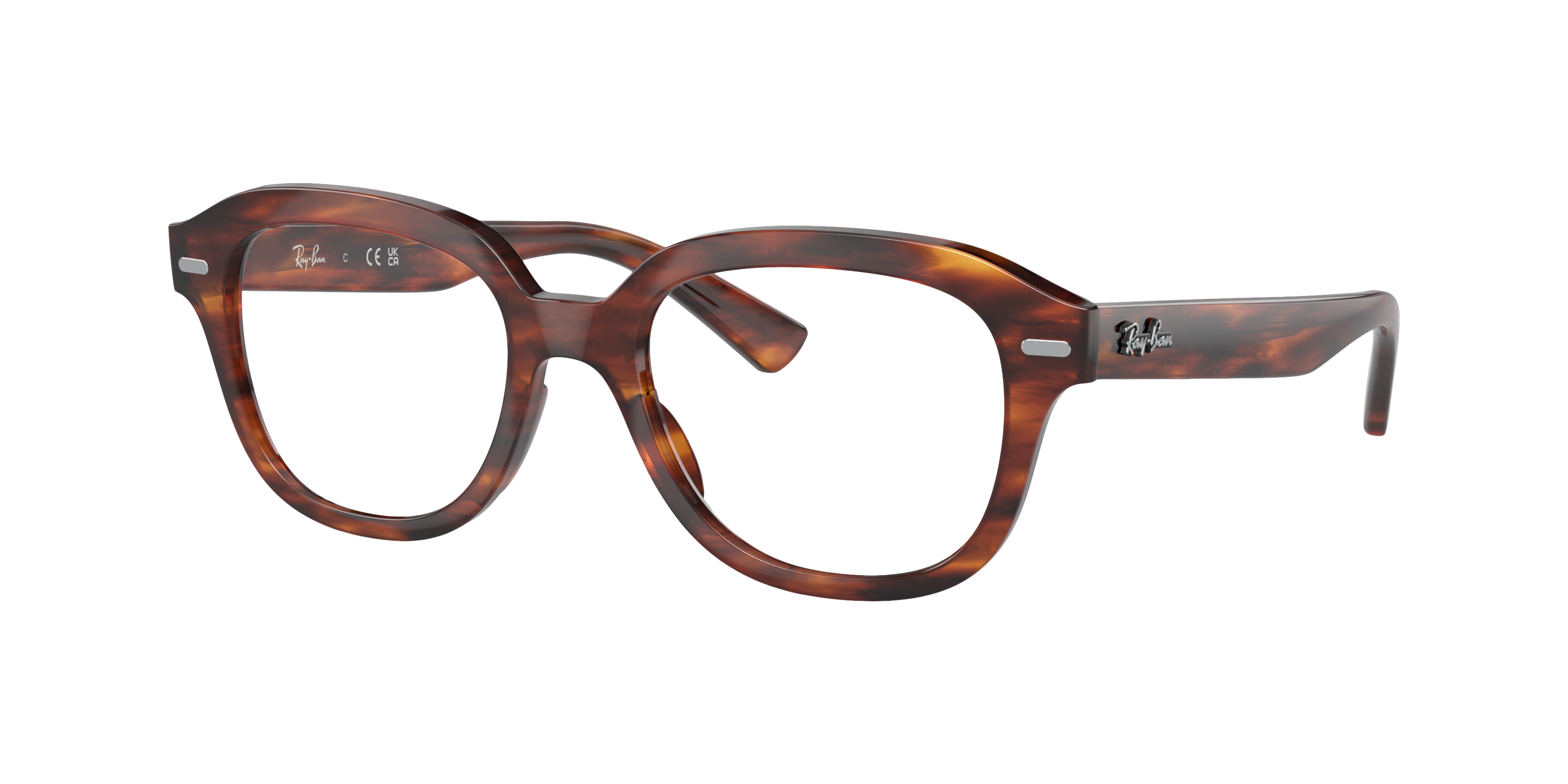 RB7215 Striped Havana PlasticEyeglass Frames for Glasses Direct, Angle View