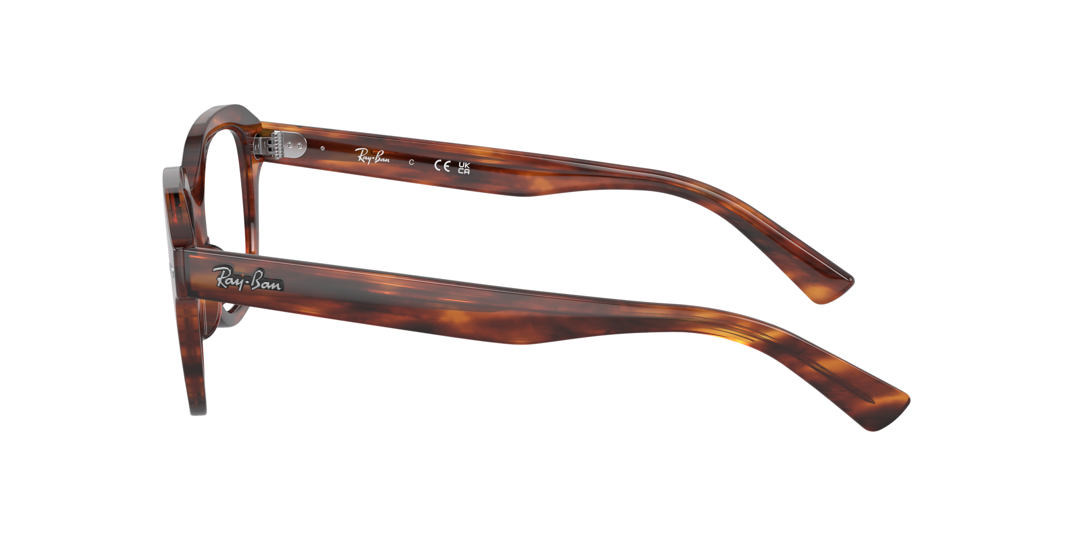RB7215 Striped Havana PlasticEyeglass Frames for Glasses Direct, Side View