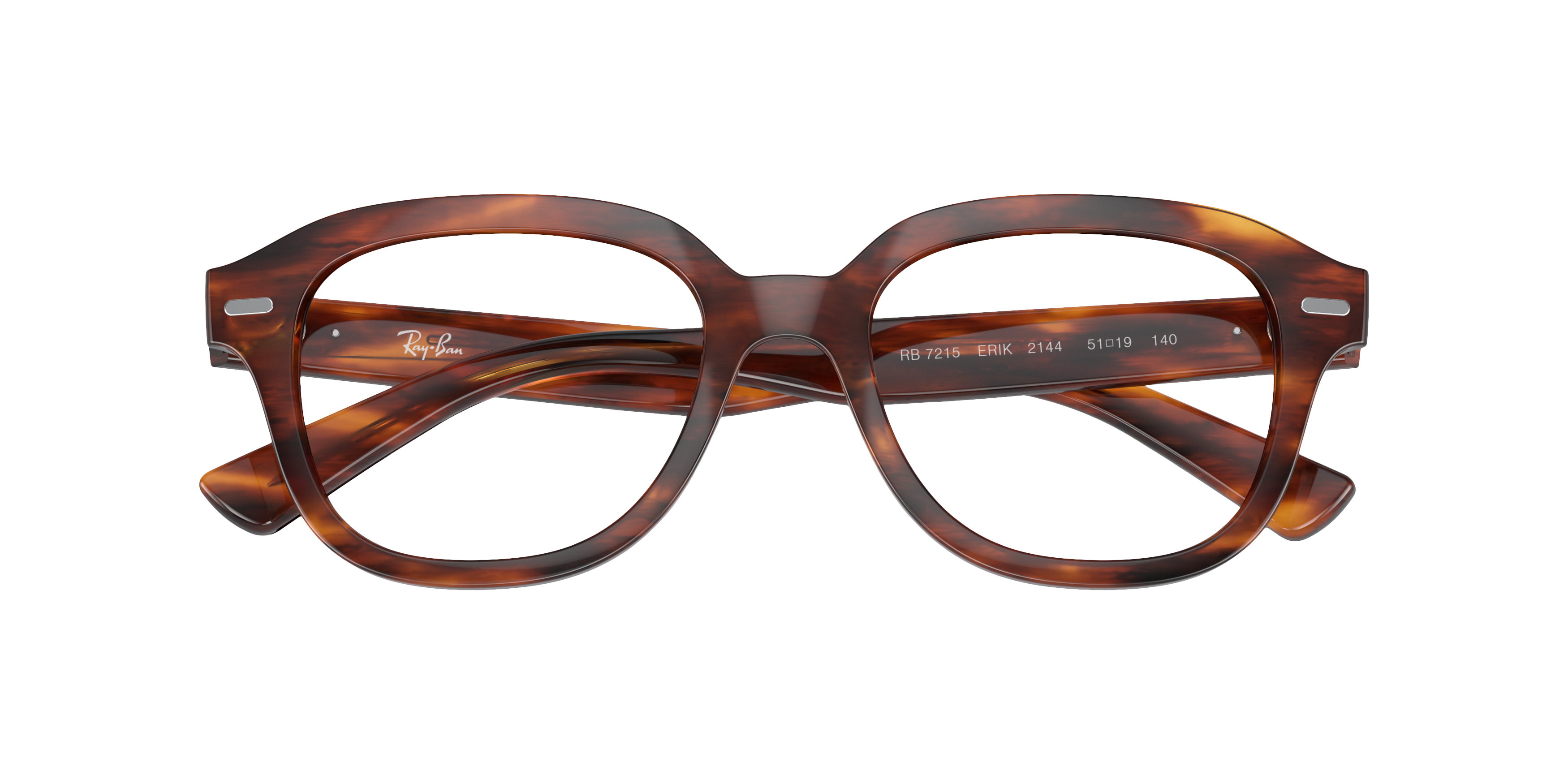 RB7215 Striped Havana PlasticEyeglass Frames for Glasses Direct, Closed View