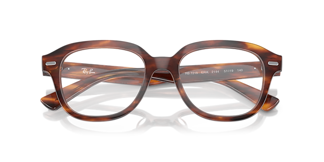 RB7215 Striped Havana PlasticEyeglass Frames for Glasses Direct, Closed View