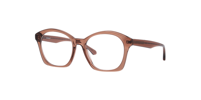 Monica Crystal Brown AcetateEyeglass Frames for Glasses Direct, Angle View