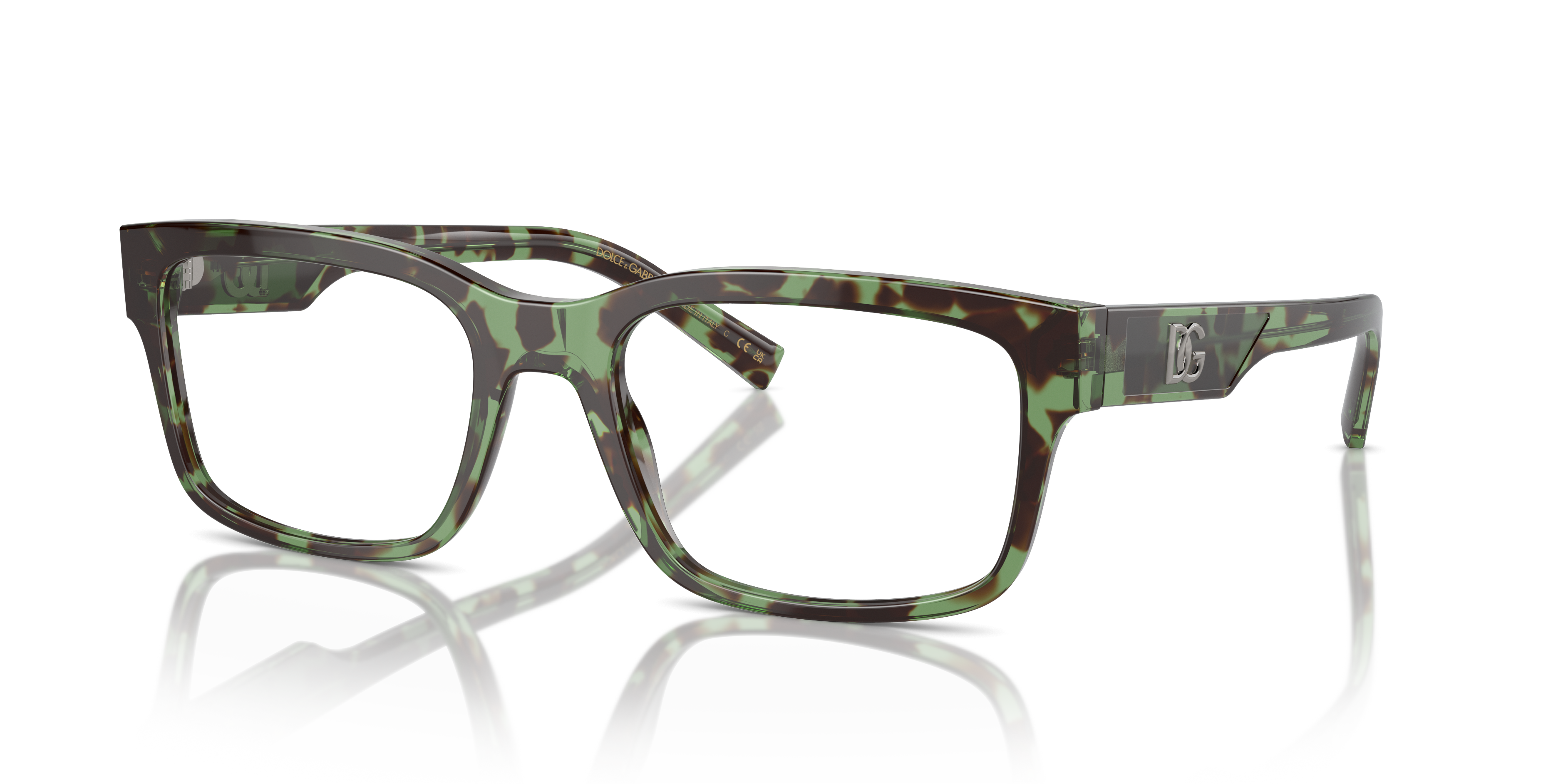 DG3352 Havana Green AcetateEyeglass Frames for Glasses Direct, Angle View