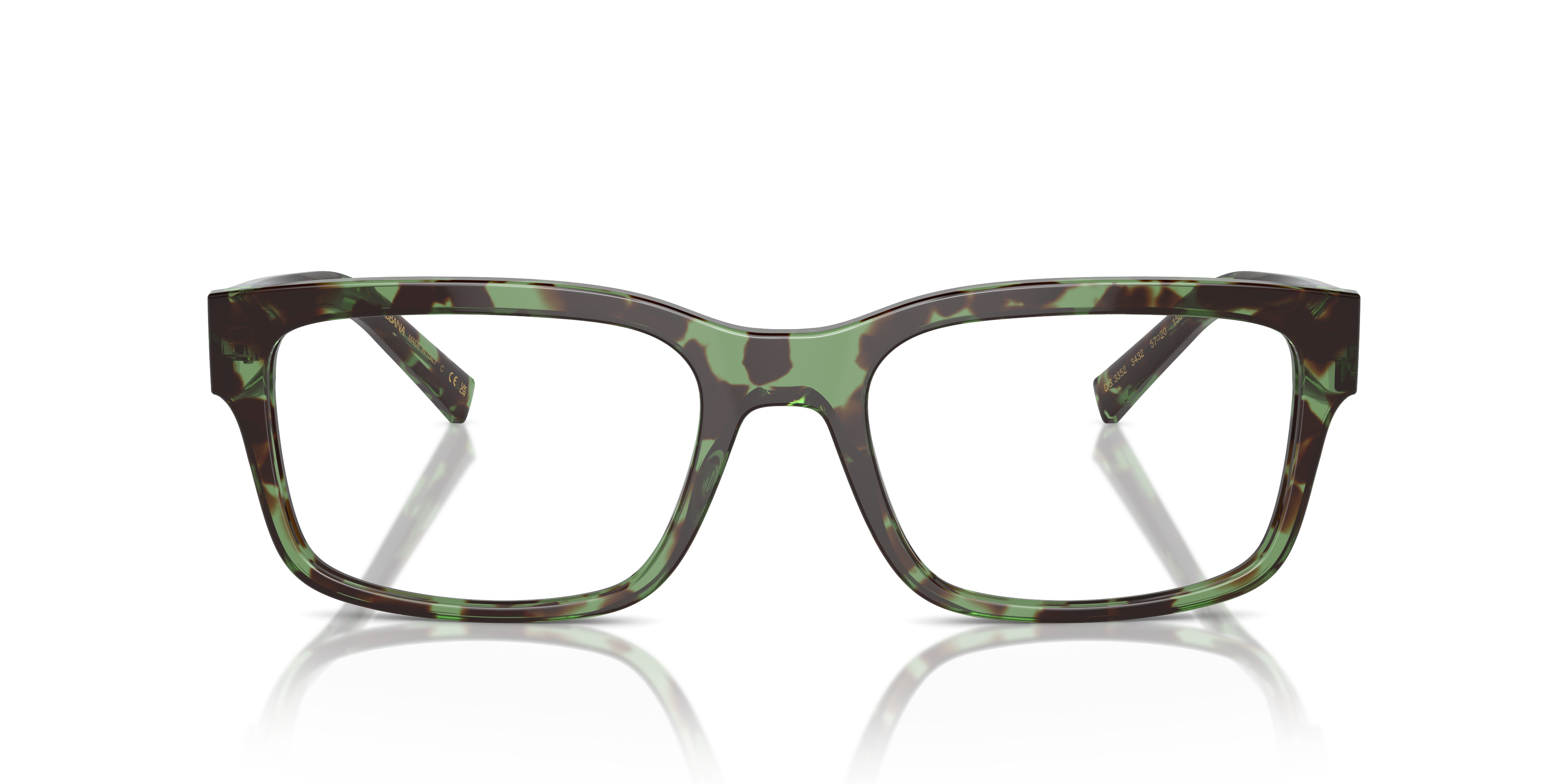 DG3352 Havana Green AcetateEyeglass Frames for Glasses Direct, Front View