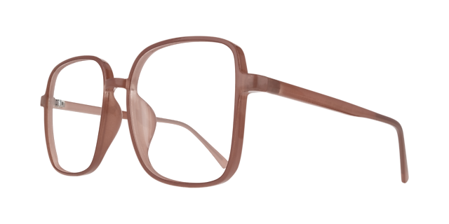 Hannah Milky Brown PlasticEyeglass Frames for Glasses Direct, Angle View